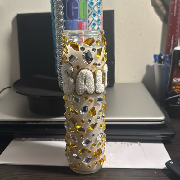 🌝🕯️ $25 FOR ONE OF THESE BEAUTIFUL PERSONALIZED BLINGED OUT HANDMADE CANDLES❤️ - Picture 14 of 17